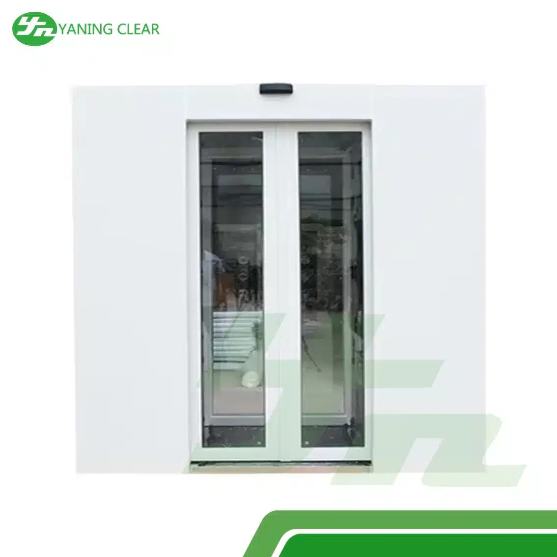 0.75kw SUS304 Clean Room Air Shower HEPA Automatic Sliding Door (2) Air shower stainless steel SUS304 berpintu geser otomatis untuk ruang bersih