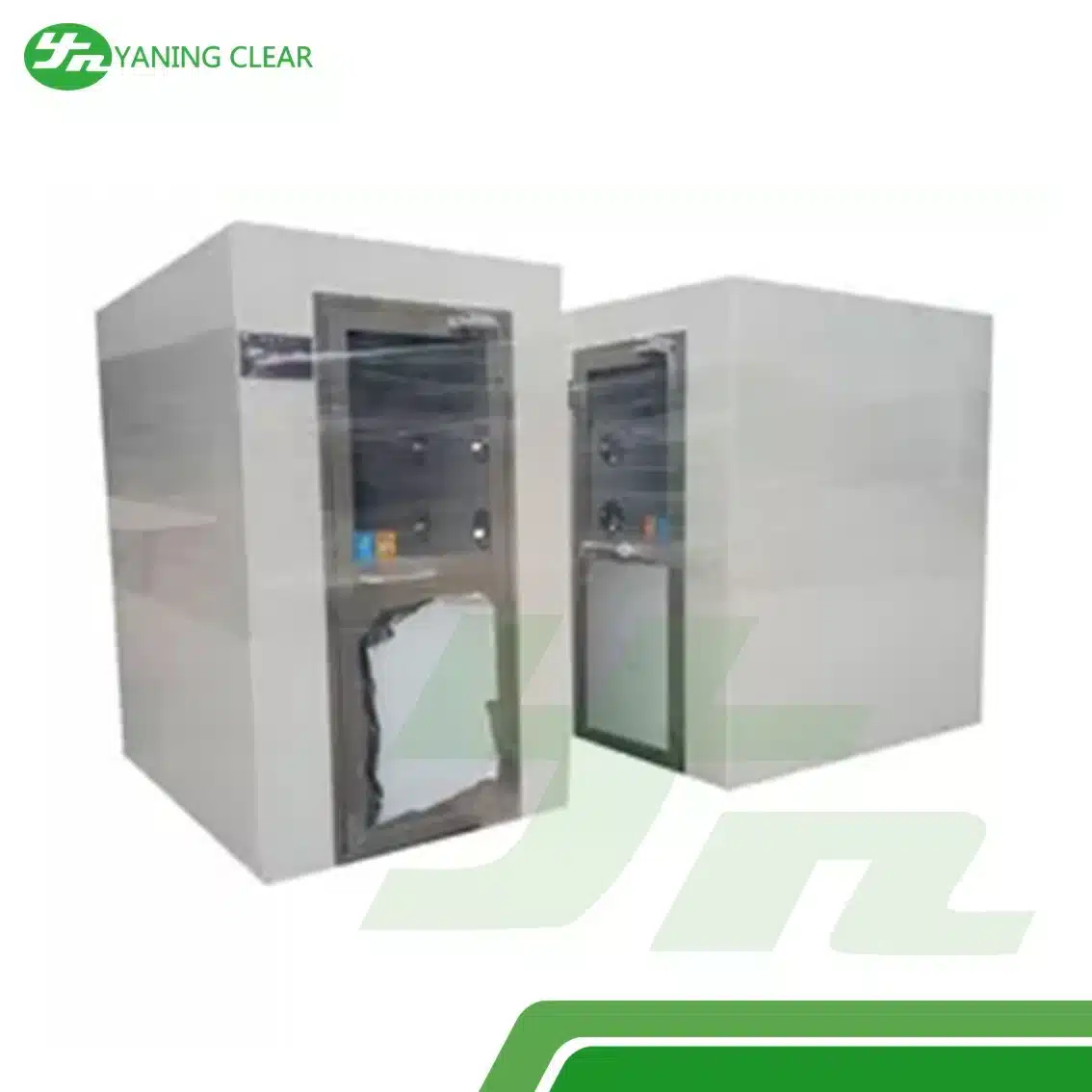 Anti - Static Cleanroom Air Shower Unit Powder Coating Steel With Electronic Interlock (2) Air shower baja powder coating berkunci interlock antistatik untuk industri elektronik