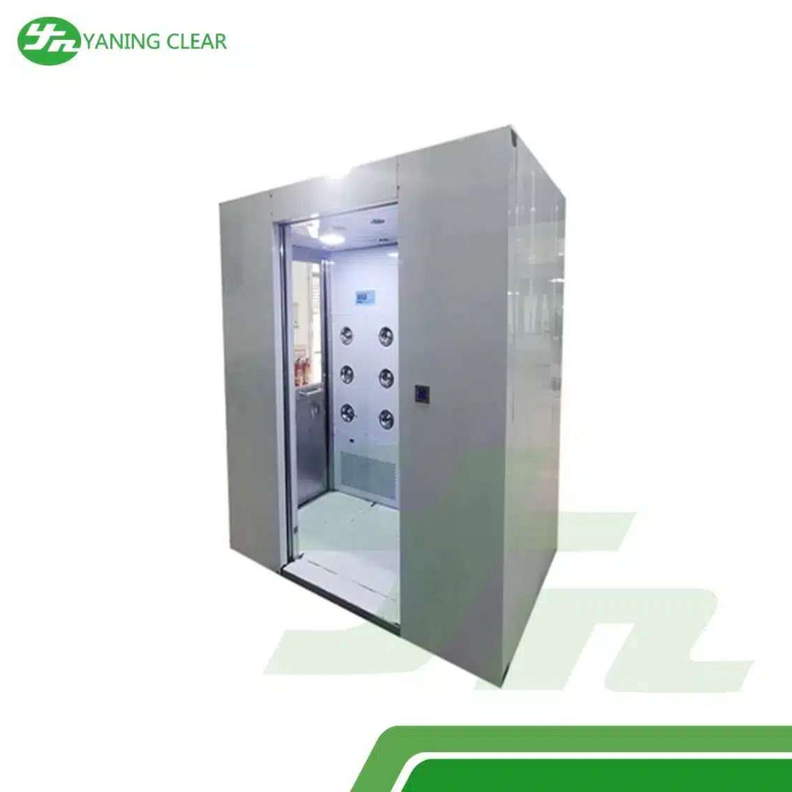 Custom L Shaped Gate Air Shower Clean Room (1) Air shower gerbang bentuk L untuk industri farmasi