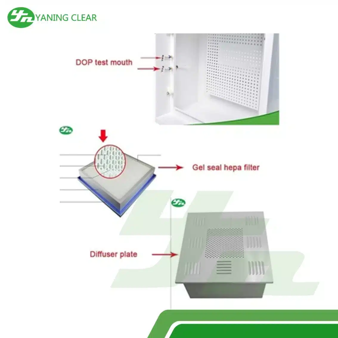 DOP Diffuser Ceiling Air Purification Hepa Box For Plant Hospital (2)