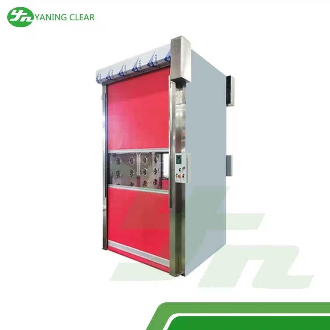 Filter Cleanroom Personnel Air Shower (4) Air shower personel berfilter HEPA dengan pintu gulung PVC cepat