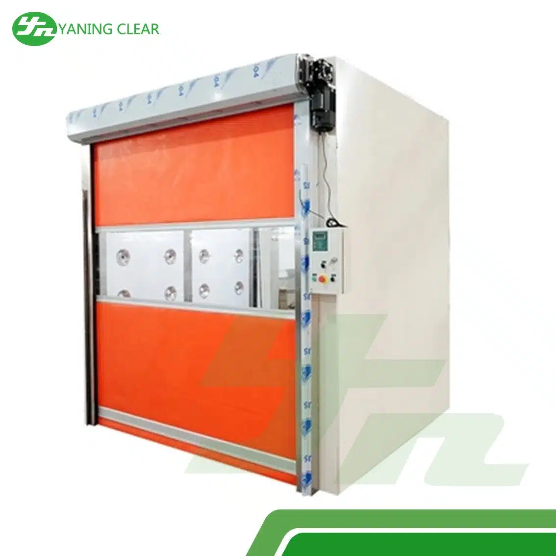 High Speed PVC Security Roller Shutter Doors For Rapid Isolation Clean Room (1) Pintu rolling shutter material PVC bukaan cepat untuk ruang bersih