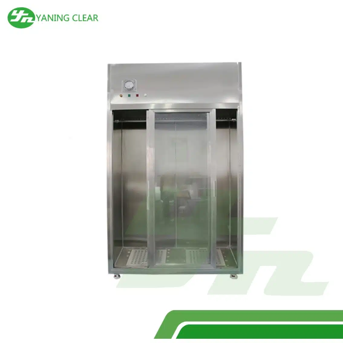 Lab Stainless Steel Clean Room Garment Cabinet With Pressure Gauge Wardrobe (5) Lemari penyimpanan pakaian cleanroom stainless steel untuk laboratorium