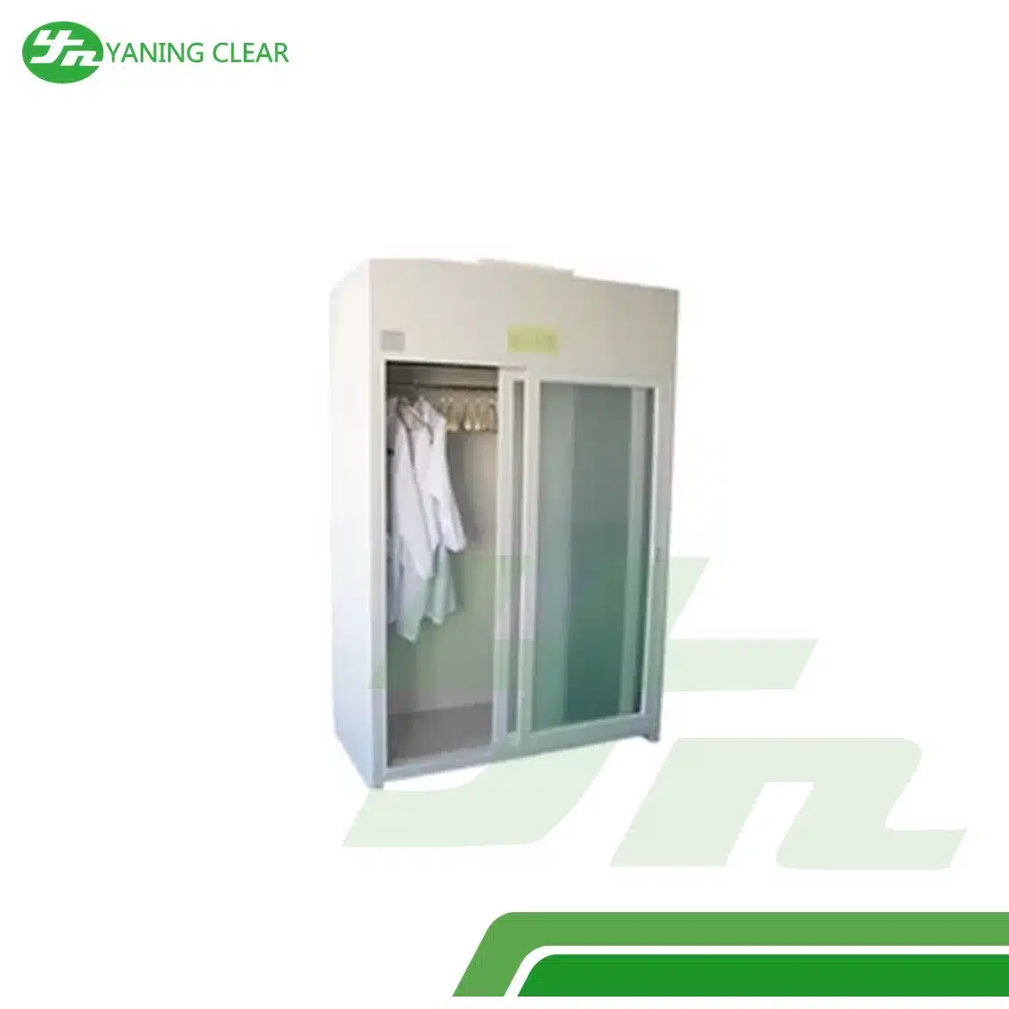 Laminar Air Flow Garment Storage Cabinet With Powder Coating Body For Food Industry (3) Lemari penyimpanan pakaian cleanroom baja powder coating untuk industri makanan