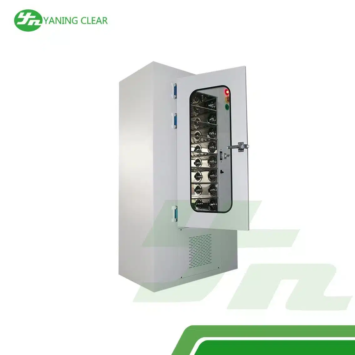 Multi Nozzle Air Shower Cleanroom Pass Box Interlocking System For Materials (2) Pass box air shower multi-nozzle dengan sistem interlock untuk material