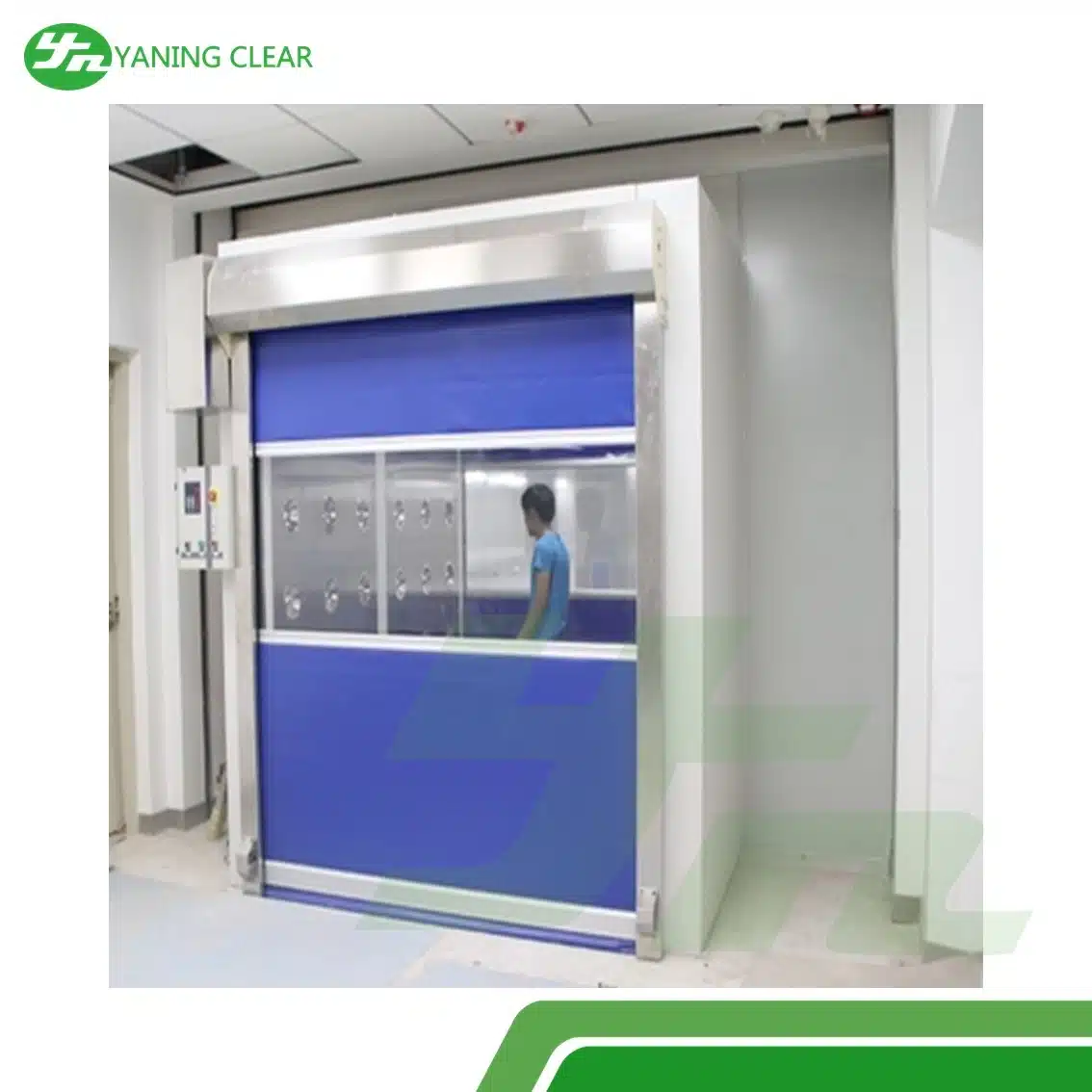 PVC Shutter Door 27mS Cargo Air Shower Tunnel EVA Sealing Stainless Steel (2) Cargo air shower stainless steel bersil kedap jalur barang kecepatan 27 m/detik