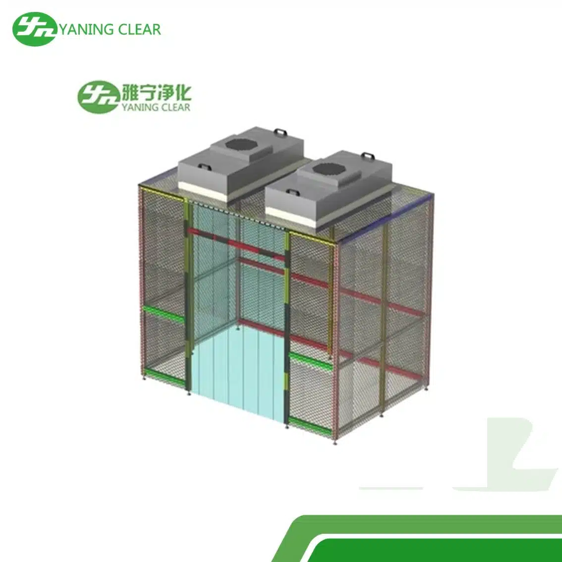 PVC Strips Curtain Wall Clean Room Booth 254024902720mm Design 40W LED4 Booth ruang bersih material PVC daya 40 watt