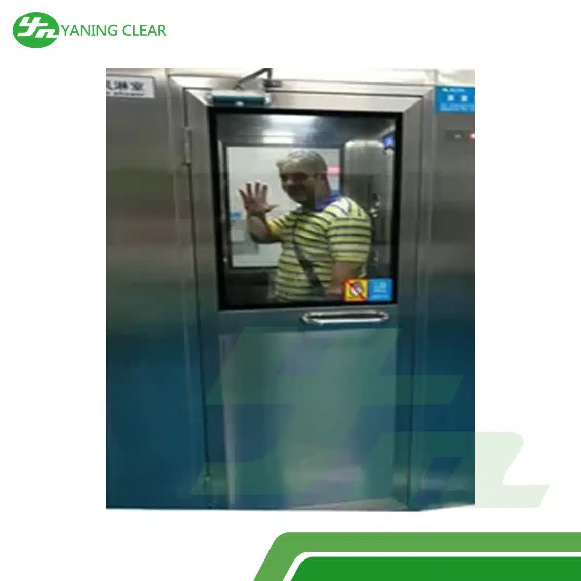 Person Clean SUS304 Cleanroom Air Shower Double Doors Interlock For Hospital Air shower stainless steel SUS304 berkunci interlock daun pintu ganda untuk rumah sakit