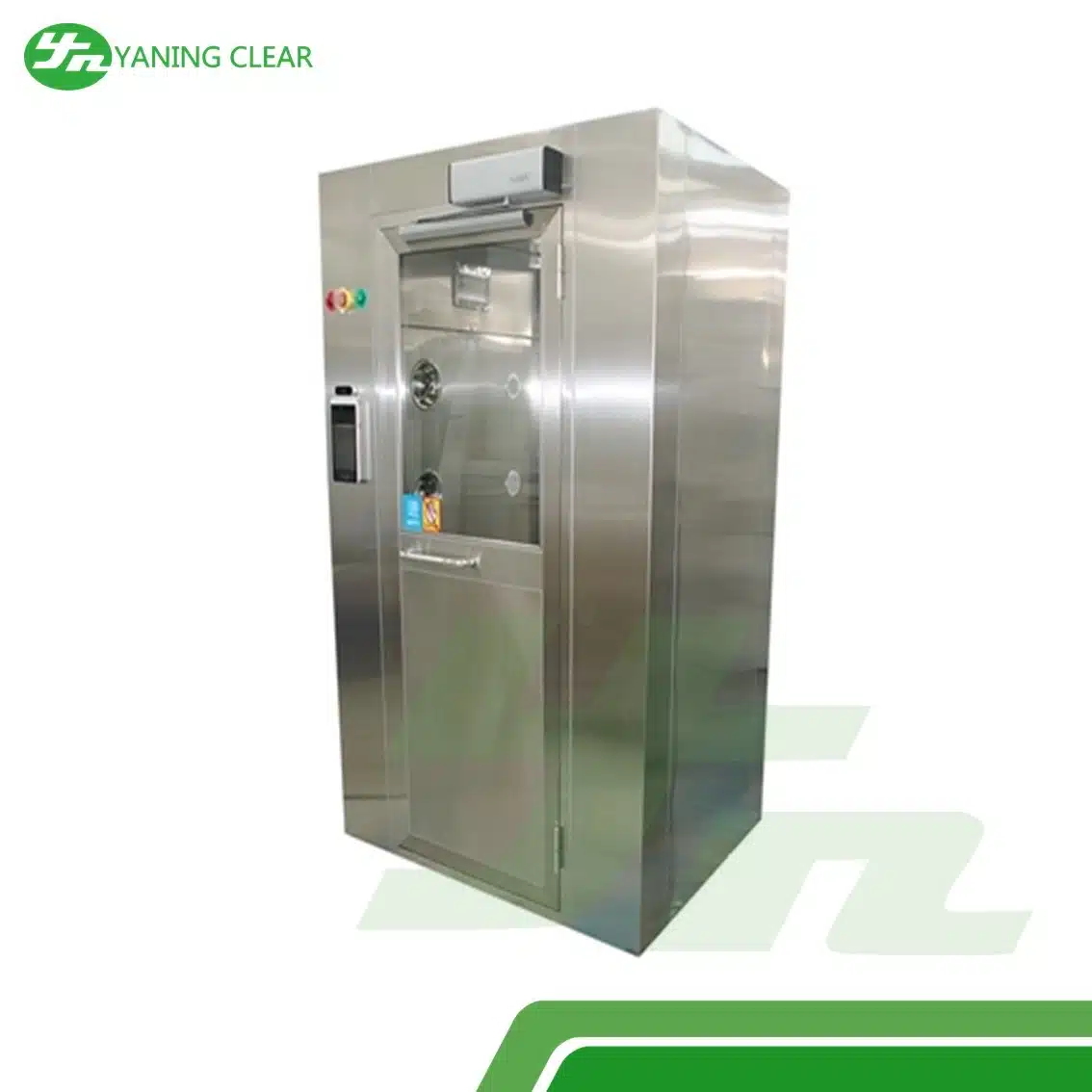 YANING Mechanical Electronic Interlock Facial Recognition Clean Room Automatic Double Door Airtight Air Shower Room (2) Air shower tunnel berkunci interlock daun pintu ganda untuk industri elektronik