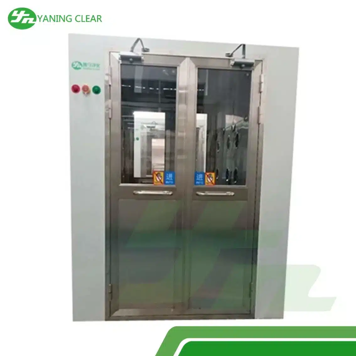 YANING Powder Coated Steel Dust Removal 1500W HEPA Filter Interlock Airtight Double Door Air Shower Room (1)
