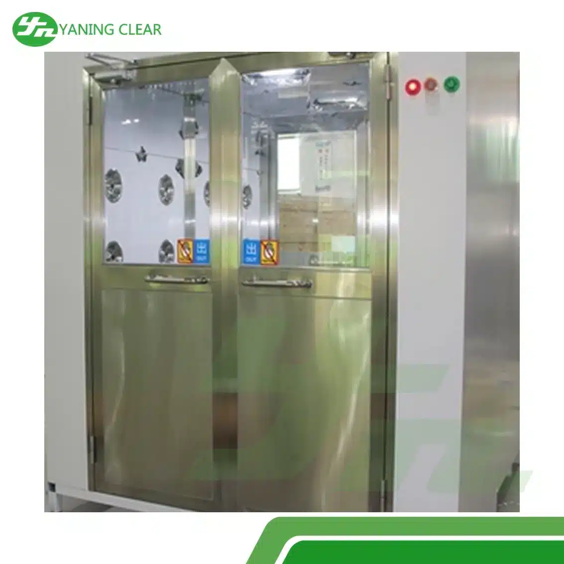 YANING Powder Coated Steel Dust Removal 1500W HEPA Filter Interlock Airtight Double Door Air Shower Room (3)