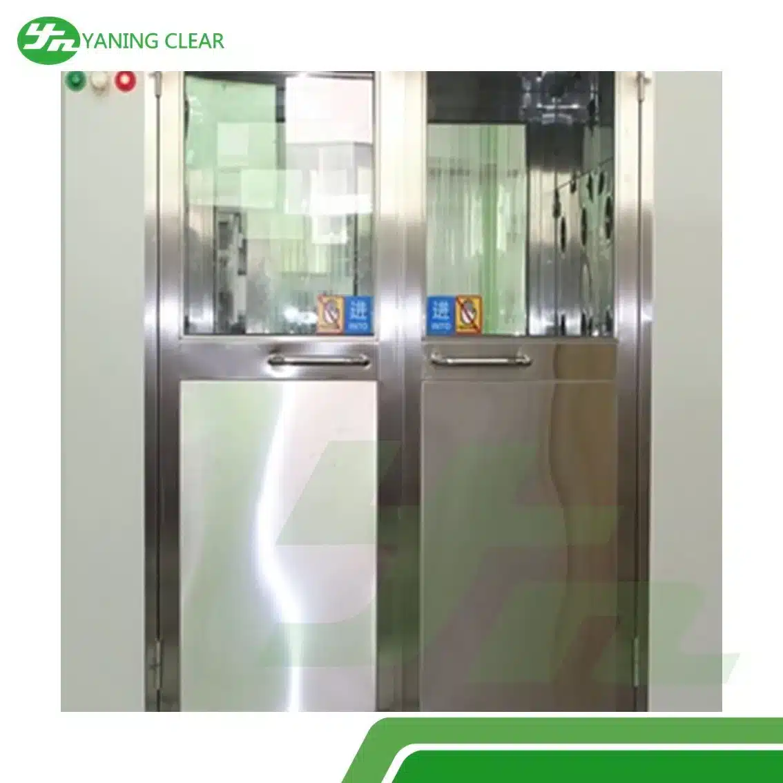 YANING Powder Coated Steel Dust Removal 1500W HEPA Filter Interlock Airtight Double Door Air Shower Room (4)