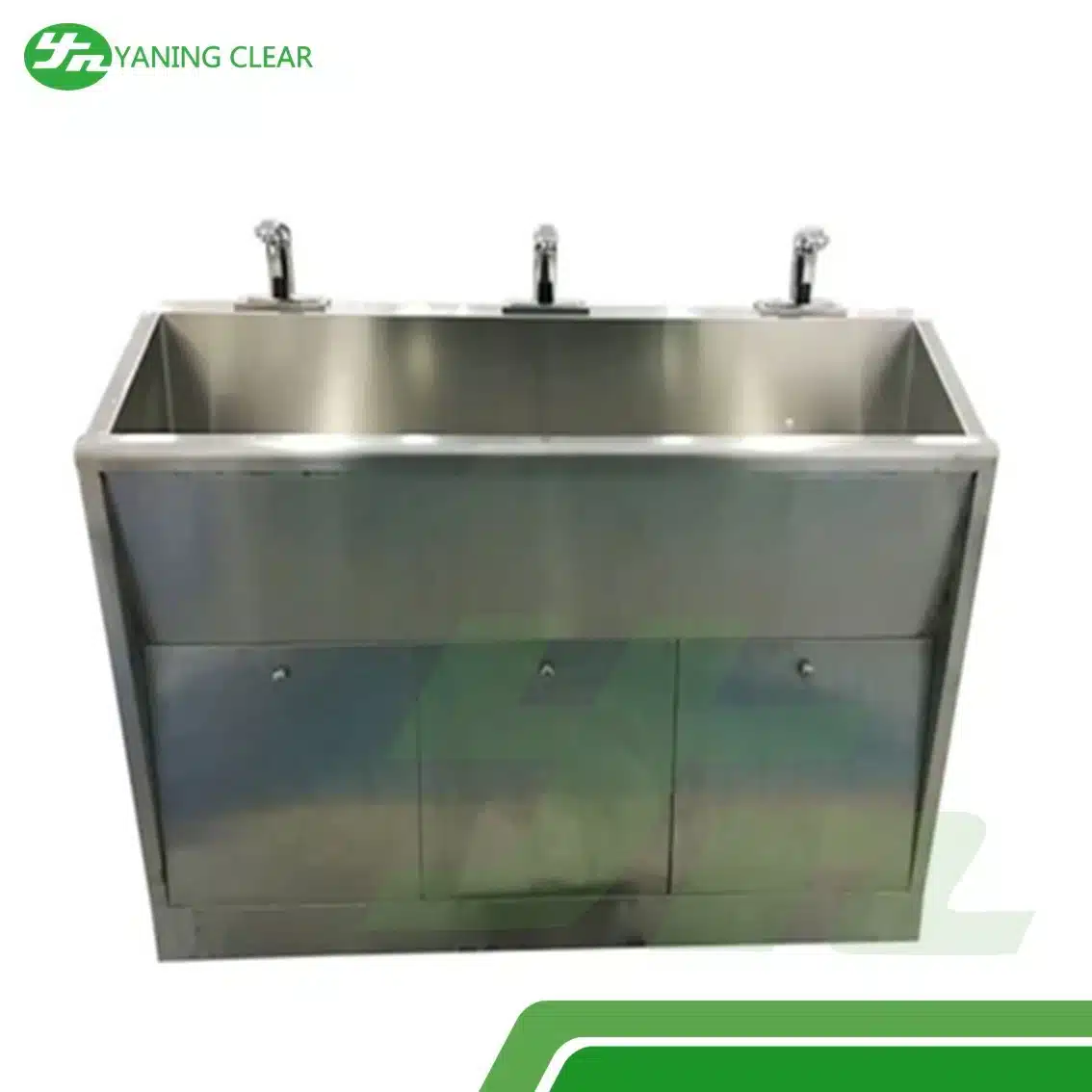 Yaning Hand Wash Sink Hospital Lab Infrared Automatic Sensing Stainless Steel Industrial Hand Wash Sink (3) Scrub sink cuci tangan stainless steel berkeran sensor otomatis untuk rumah sakit