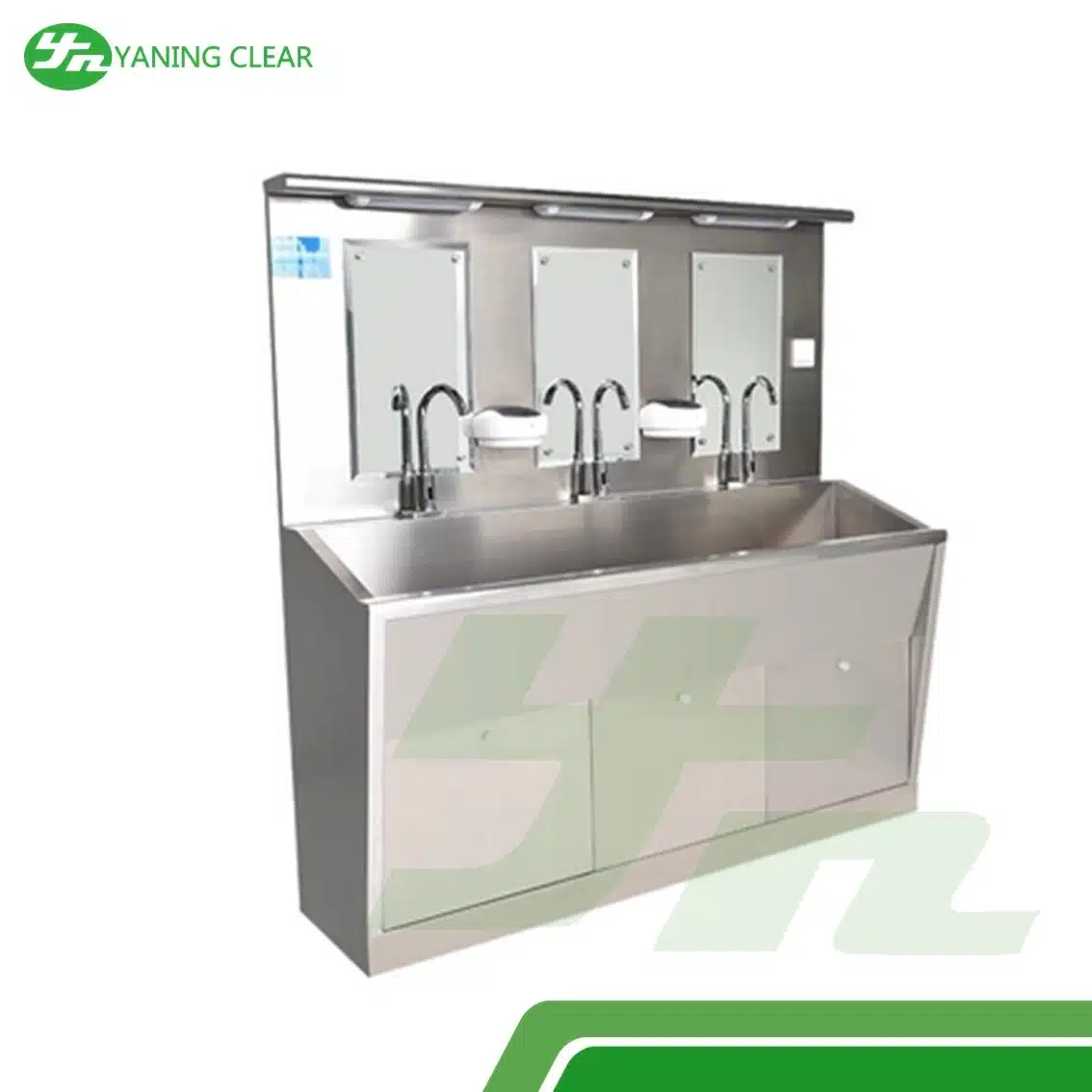 Double Faucet Medical Hand Wash Sink , Lab Portable SS Hand Wash Sink (1)