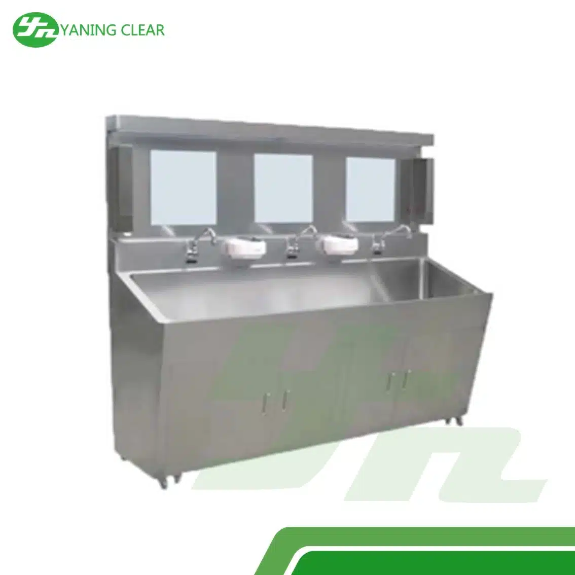Hospital Furniture Infrared Sensing System Surgical Cleaning Disinfection Stainless Steel Sink With Faucet (3) Wastafel stainless steel berkeran sensor otomatis untuk rumah sakit