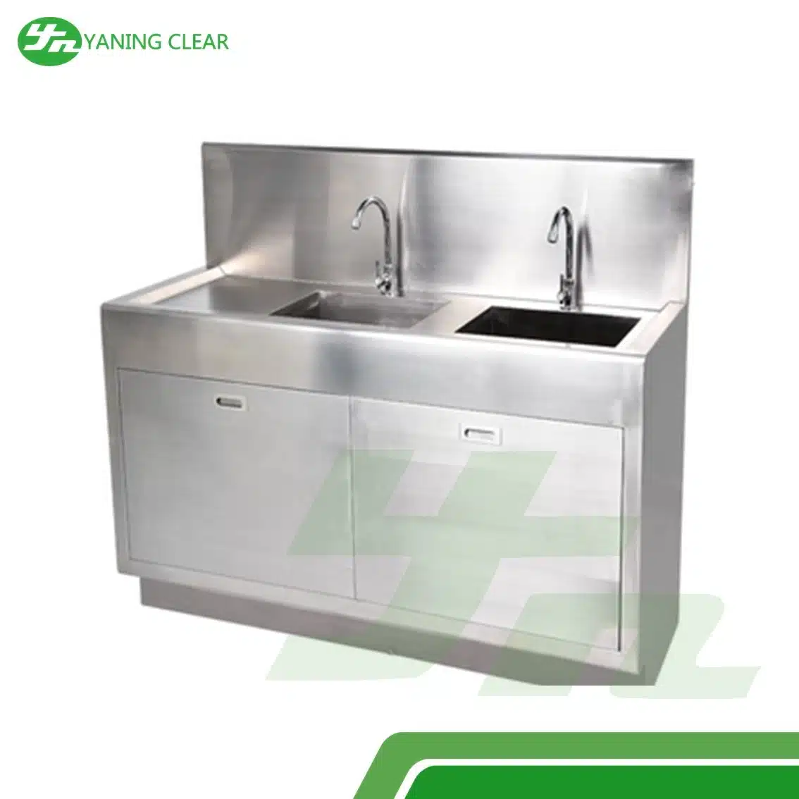 Lab Stainless Steel Double Hand Wash Sink Manual Operation Customized (1)