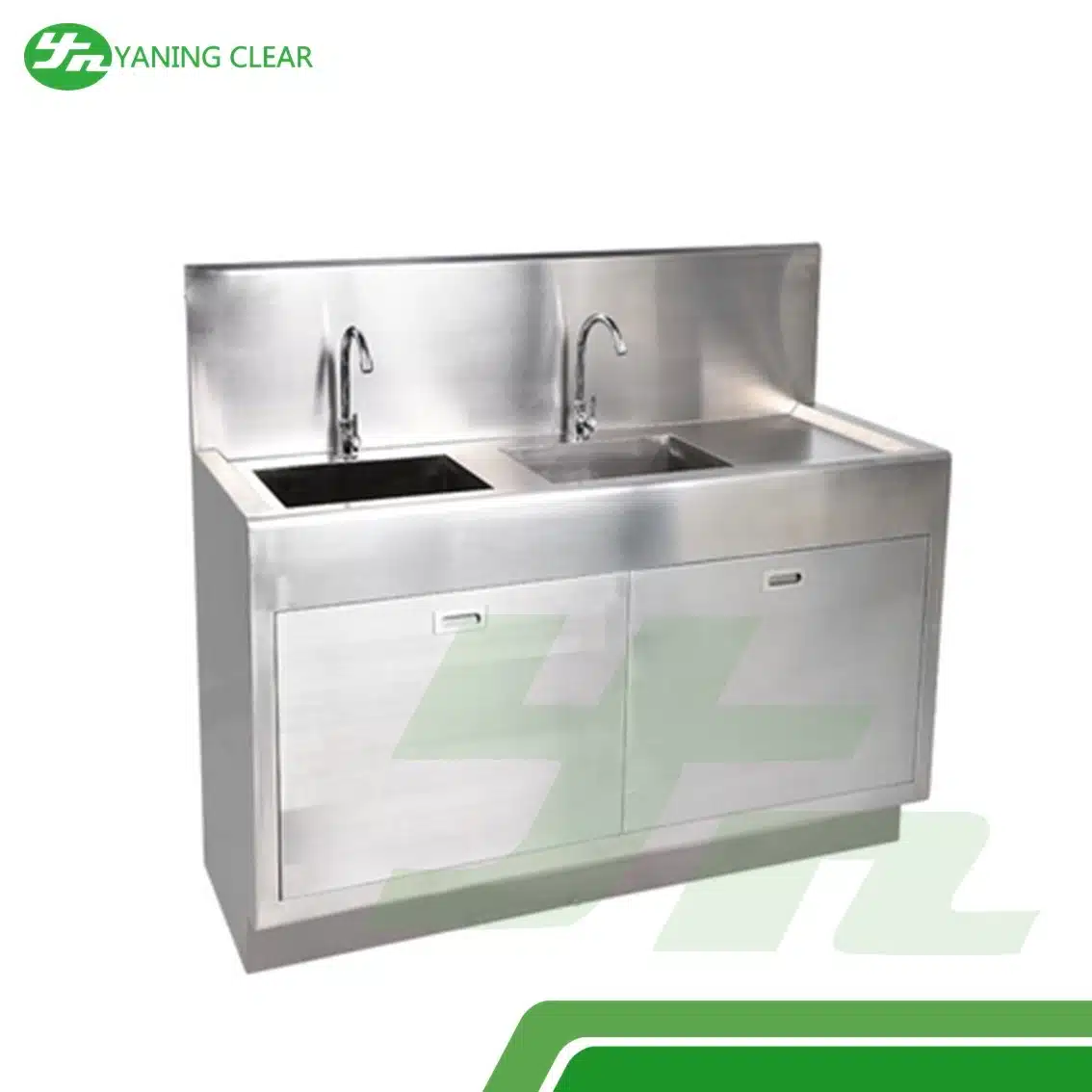 Lab Stainless Steel Double Hand Wash Sink Manual Operation Customized (2) Scrub sink cuci tangan stainless steel ukuran custom untuk laboratorium