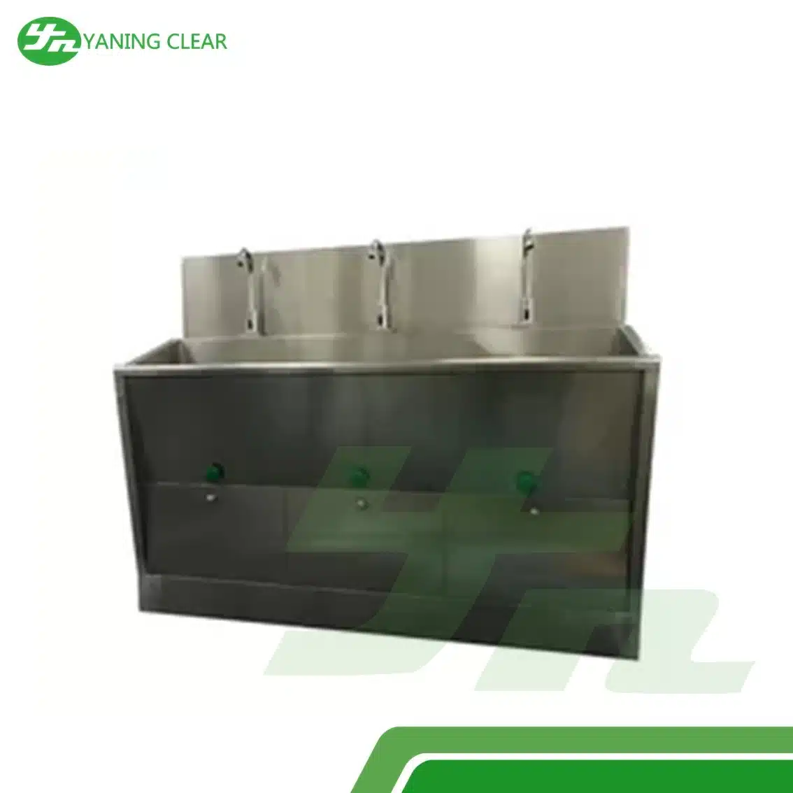 OT Room 3 Station Multi Person Hand Wash Sink With Knee Touch And Sensor Faucet (3)