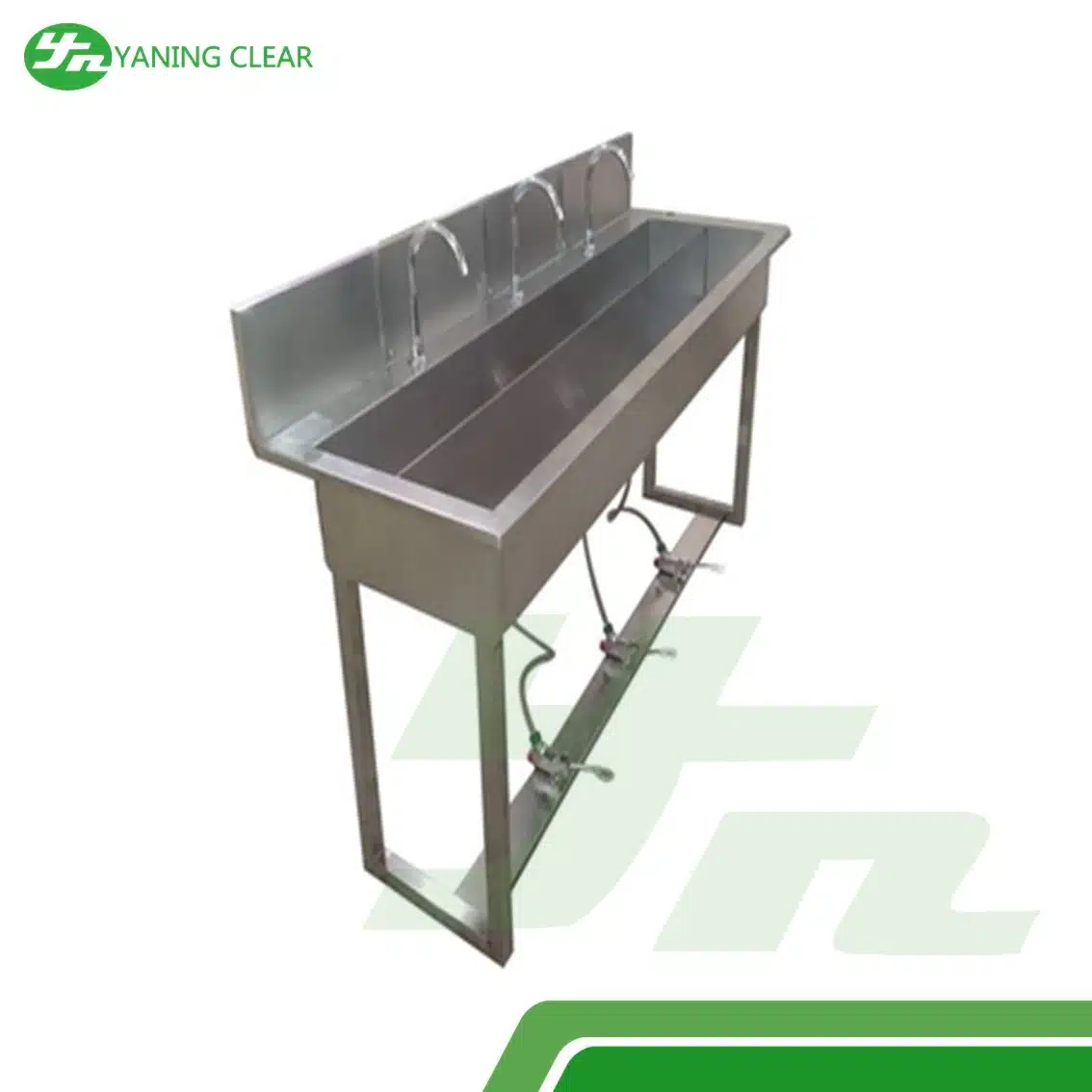 One Person Stainless Steel Medical Hand Wash Sink With Hand Dryer For Food Industry (4) Scrub sink cuci tangan stainless steel kapasitas satu orang untuk rumah sakit