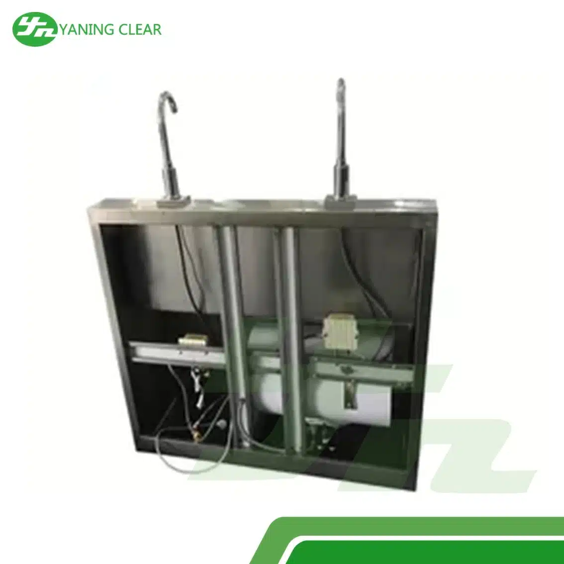 Stainless Steel Double Hand Wash Sink With Water Heating Device Sensor Station (1)