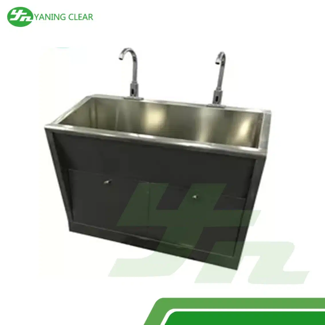 Stainless Steel Double Hand Wash Sink With Water Heating Device Sensor Station (2) Scrub sink cuci tangan stainless steel berkeran sensor otomatis