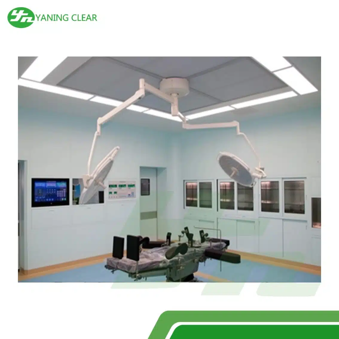 Yaning One-Stop Service Hospital PVC Modular Operation Theatre Wall Panel Boards Modular Surgical Procedure Operating Room (2) Panel dinding cleanroom material PVC sistem modular untuk rumah sakit