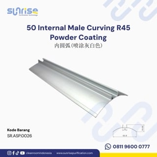 05 50 Internal Male Curving R45 Powder Coating Small aksesoris sandwich panel Internal Male Curving