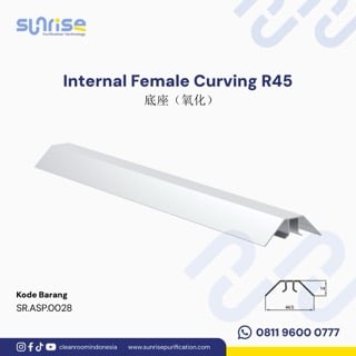 07 Internal Female Curving R45 Small 50 Internal Female Curving R45 (Aluminium)