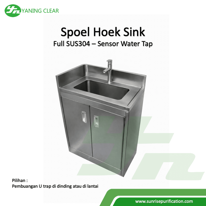 spoel hoek sink dengan backsplash Wastafel stainless untuk ruang bersih