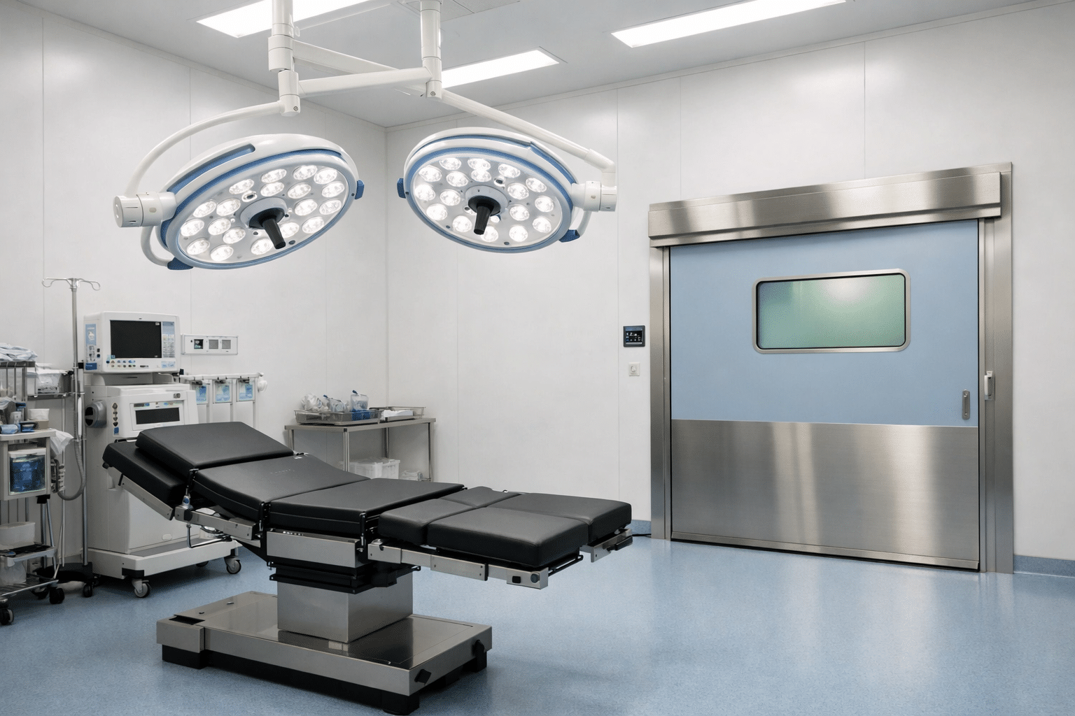 Sandwich panel terpasang pada modular operating theatre