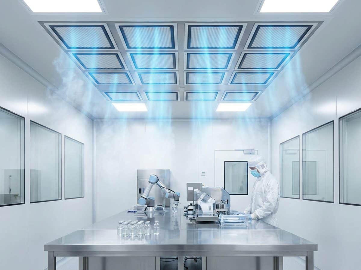 Interior Clean Booth dengan HEPA Filter dan Aliran Udara Laminar