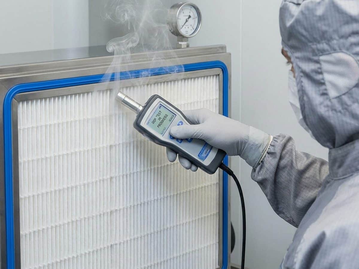 Prosedur DOP Test HEPA Filter pada cleanroom Modular Operating Theatre