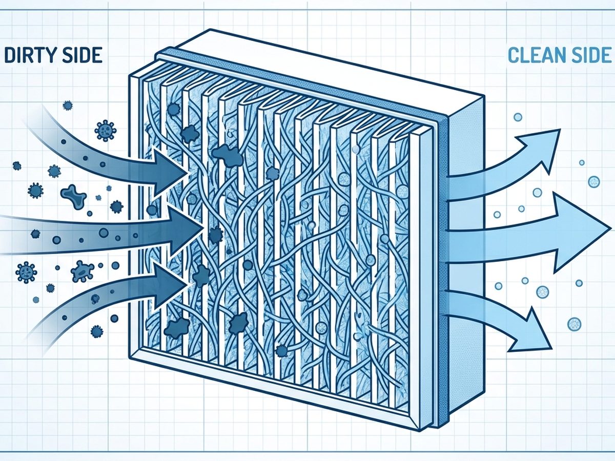 Diagram aliran udara HEPA filter