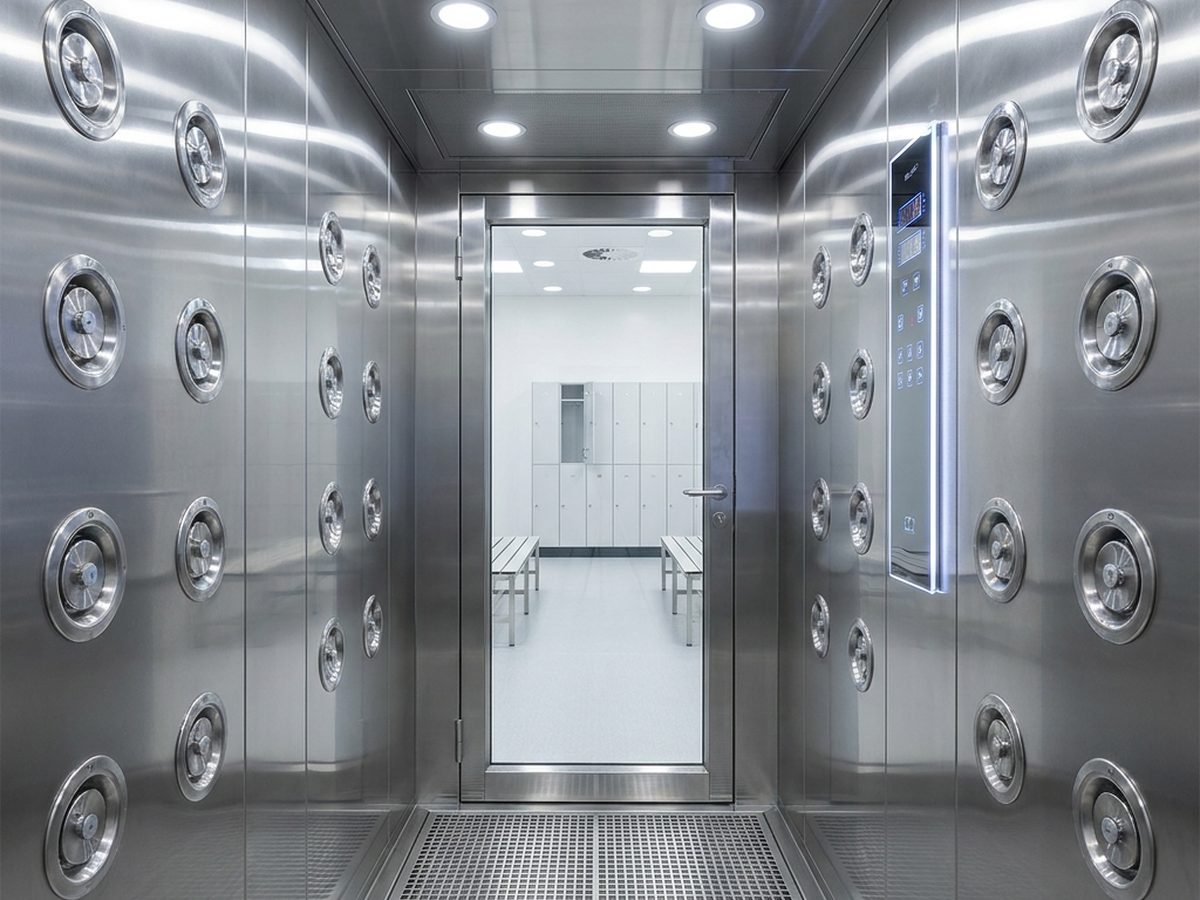 Air shower stainless steel untuk cleanroom farmasi